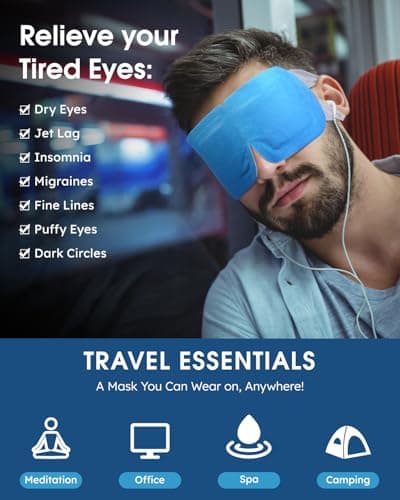 20 Packs Steam Eye Masks for Dry Eyes, Warm Compress Relief for Eye Fatigue & Puffiness, Sleep Heated Eye Mask, Disposable Travel Essentials, Spa Relaxation Gift Women, Party Favors Adults, Blueberry - Thumbnail 2