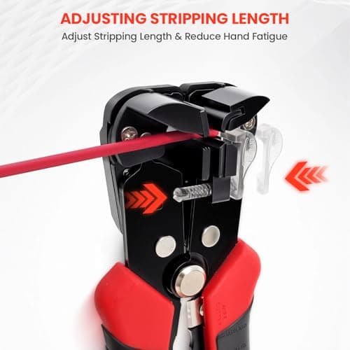 HARDELL+ Wire Stripper, 20-10 AWG Automatic Wire Strippers, 3-IN-1 Self Adjusting Wire Stripper Tool, Stripping/Cutting/Crimping Tool With 40PCS Terminals & Waterproof Bag For Electrician & DIYers - Thumbnail 5
