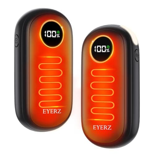 Rechargeable Hand Warmers, Dual-Sided Electric Hand Warmers with LED Display & Flashlight, 4 Levels Fast Heat, Portable Handwarmers for Christmas, Hunting Essentials, Camping, Gift for Men, Women