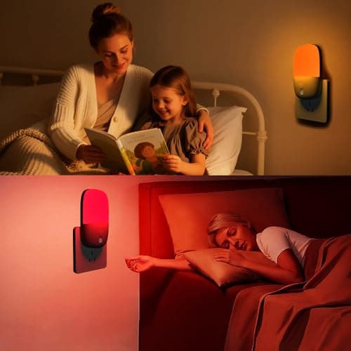Omndpou 670nm Red Light Night Light Bulbs for Sleep-2 Color Modes (Red,Yellow) with Memory Function,Dimmable LED Light Bulbs for Bedroom,Nursery,Bathroom Eye-Caring Nightlight for Adults&Kids 2 Pack - Thumbnail 2