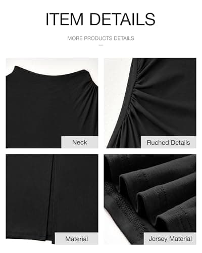 BTFBM Women Bodycon Maxi Dress Long Sleeve Back Slit Ruched Elegant Party Cocktail Formal Fall Wedding Guest Dresses(Black, Small) - Thumbnail 6