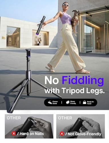 LISEN [0.01s-Open] Phone Tripod for iPhone, 67" Selfie Stick Tripod with Remote, Extendable Cell Phone Tripod Stand, Perfect for Travel Video Recording Live Stream Vlog for iPhone 17 Pro Max & Android - Thumbnail 3