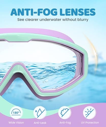 CIFOYA Kids Swim Goggles, 3 Pack Swimming Goggles for Kids 4-16, Anti-Fog UV Protection Pool Glasses for Boys Girls - Thumbnail 4