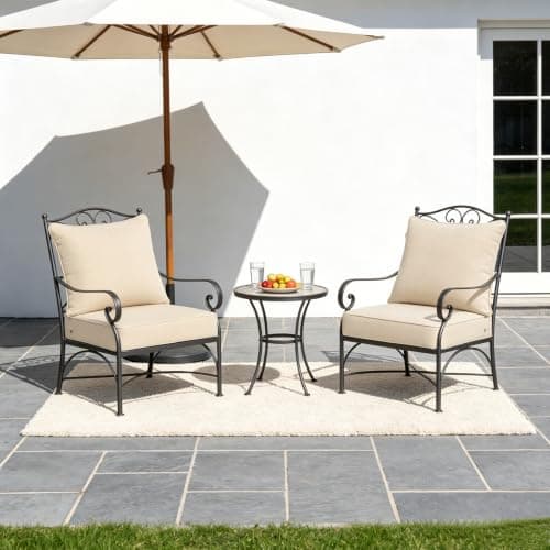 Localive 24x24 Inch Outdoor Deep Seat Cushions Set of 2,Thick High-Density Foam, Piped Edges & YKK Hidden Zipper,Water-Resistant UV-Resistant Polyester for Patio Furniture,Beige - Thumbnail 5