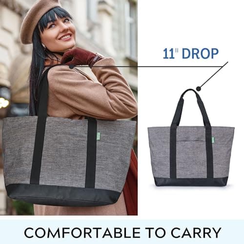 Creative Green Life Extra Large Tote Bag, Gray - Thumbnail 2