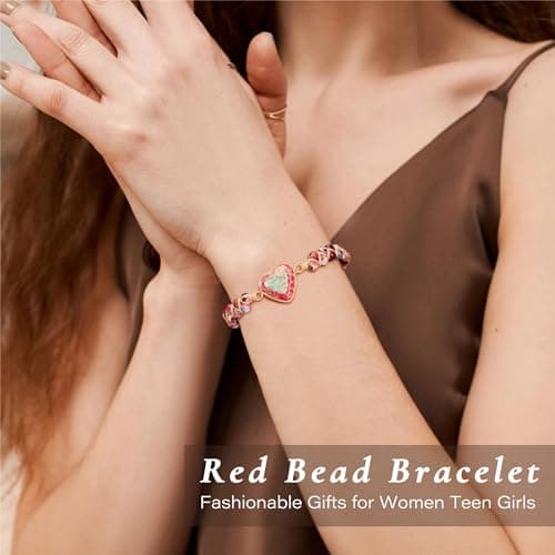 Sistble Girlfriend Bracelet Gifts, Girlfriend Bracelet from Boyfriend Christmas Gift Stocking Stuffers for Teens Purple Beaded Bracelets Love You Gift Anniversary Jewelry - Thumbnail 3