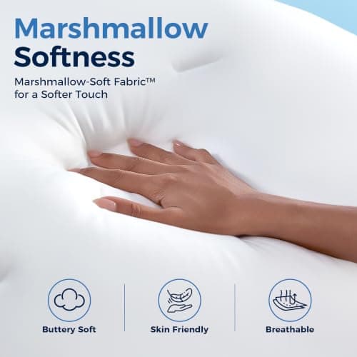 Marshmallow Cloud Comforter King, Ultra Fluffy Double-Stuffed Down Alternative Duvet Insert, Temperature-Regulating All Season Comforter, Lightweight Soft Luxury Cooling Bedding Cloud Quilt, White - Thumbnail 5