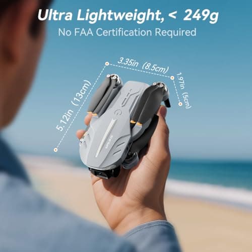 Drone with 4K Camera for Adults - B16 GPS Under 250g, Brushless Motor, Lightweight and Foldable RC Quadcopter for Beginners Toys Birthday Present, 50 Mins Long Flight - Thumbnail 4