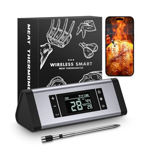 800FT Wireless Meat Thermometer,Digital Cooking Thermometer with 1 Probes-Wireless Rechargeable, Alarm Function,Instant Read Food Thermometer with iOS & Android App,for Grilling Smoking Oven BBQ - Image 1