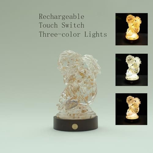 YeseeYe Angel Statue with Light - Nightlight Tabletop Home Decoration Figurine Accessories Tabletop Sculpture - Thumbnail 5