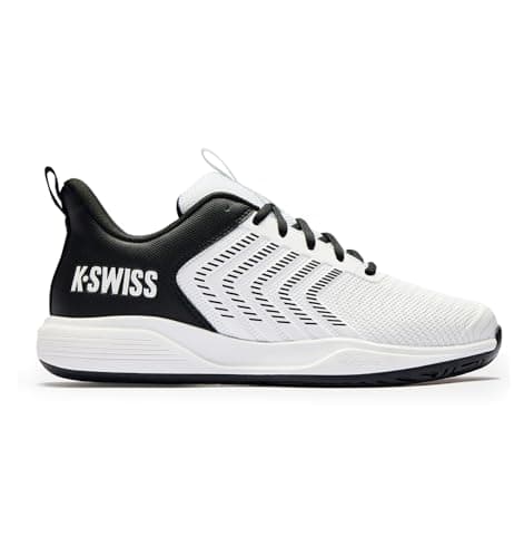 K-Swiss Men's Ultrashot Light Pickleball Tennis Shoe - Lightweight Court Shoes Lateral Movement Stable Support, Black/White 9 M - Image 1
