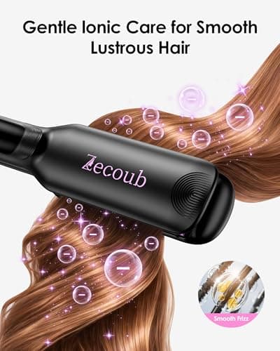 Wide Plate Hair Straightener for Thick Hair, 1.75 Inch Ionic Ceramic Flat Iron for Long, Coarse & Frizzy Hair, Fast 20s Heat-Up, 9 Temps to 450°F, Smooth Glide, Auto Shut Off, Dual Voltage - Thumbnail 4