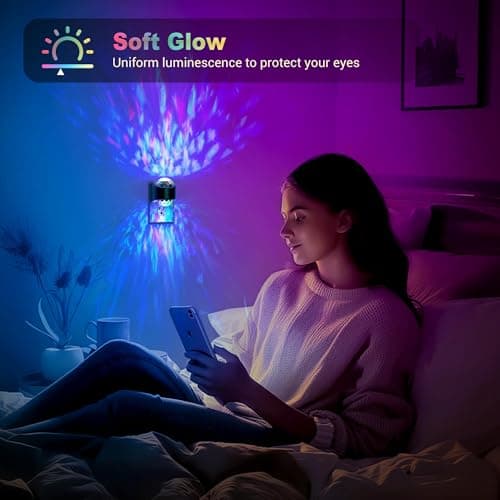 JandCase Night Lights Plug into Wall,2 Pack Star Projector RGB Night Light with 9 Color Change, Automatic Galaxy Nightlight Plug in with Light Sensor for Bathroom Hallway Room Decor - Thumbnail 6