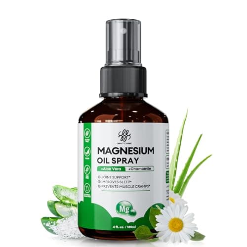 Magnesium Oil Spray for Feet & Body – Topical Magnesium Spray for Sleep, Leg Cramps & Muscle Relaxation, Fast Absorbing, Non-Greasy, with Aloe Vera & Chamomile, 4oz - Image 1