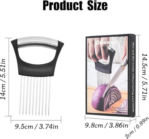 HFLYJPYW Onion Holder for, Lemon Slicer Onion Cutter for Slicing, Vegetable Cutter for Potato and Tomato, Avocados, Eggs, Food Slicer Assistant Tool for Slicing Fruit Lemon and Meat - Thumbnail 2