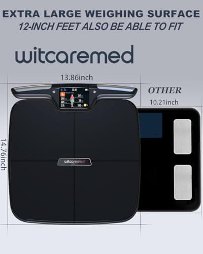 Witcaremed Smart Scale for Body Weight with BMI, Body Fat, Muscle Mass, FSA&HSA Eligible, 8 Electrode High Precision Bathroom Scale, Scale with App, 56 Body Composition Measurement (White) - Thumbnail 5