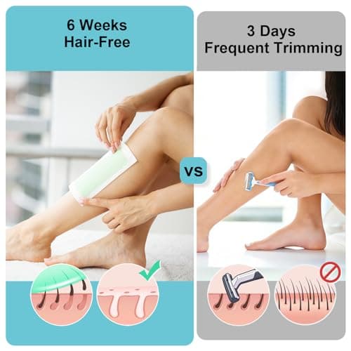 Waxfans Wax Strips for Hair Removal, 52 Counts Facial Wax Strips for Face,Eyebrow,Body,Bikini, Easy at Home Waxing Kit for Women with Sensitive Skin（Blue） - Thumbnail 6
