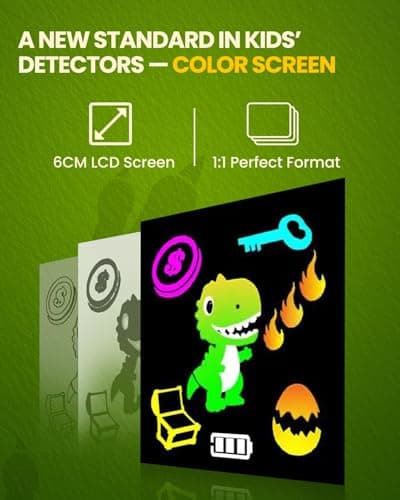 Metal Detector for Kids, Intuitive Color LCD Display, 6.7” Glowing LED Coil, Kid-Safe Lightweight with Adjustable Handle & 4” Precision Deepth, Perfect Educational Gift for Kids Ages 3-12, Orange - Thumbnail 2