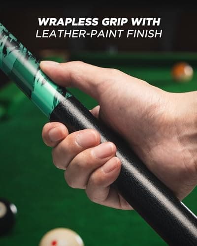 LOCKCUE Pool Cue Stick 21oz, 58-inch Green Billiard Cue with 12.5mm Leather Tip, 18 Joints & Black Ferrules for Professional Play - Thumbnail 5