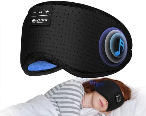 LOVE EYE Sleep Headphones Bluetooth 5.4 Sleeping Eye Mask Wireless Music Earphones with HD Speakers for Side Sleepers Total Blackout Cotton Mask for Travel, Home, Office, Unique Gifts