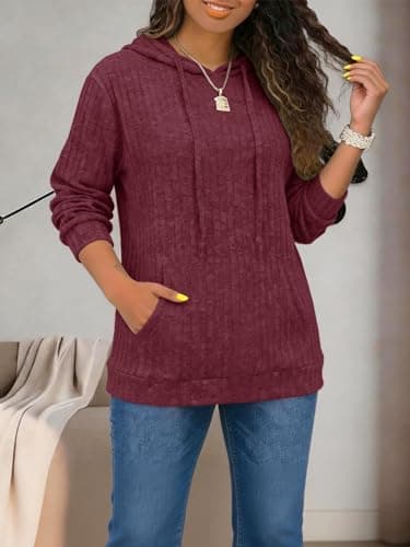 STOLKISS Fashion Hoodies for Women Long Sleeve Sweatshirts Causal Loose Fit Fall Pullover Spring Shirts with Kangaroo Pockets - Thumbnail 3