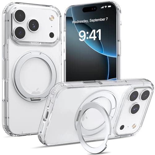 RAPTIC 2025 Stand Case for Phone 17 Pro Max, Compatible with Magnetic, [Military Grade Drop Protection][Built in Kickstand], Shockproof Protective Anti-Fingerprint Slim Thin Clear Case - Image 1