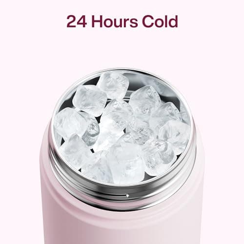 ENCOOL Insulated Water Bottle with Straw Stainless Steel Water Bottle, Leak-Proof, BPA-Free, Double Wall Vacuum Keeps Cold for 24 Hours for Sports, Travel, School (26 oz, Cotton Candy) - Thumbnail 3