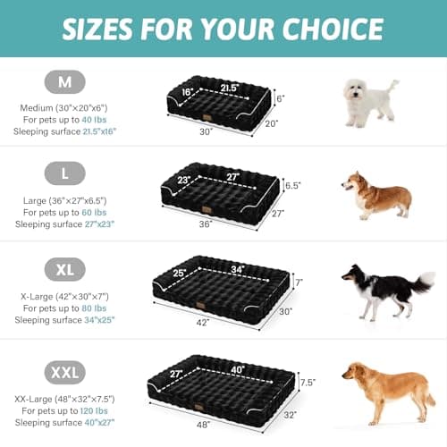 COZY KISS Faux Rabbit Fur Orthopedic Dog Bed, Large Dog Bed, Supportive Foam Pet Sofa with Waterproof Lining Cover, Washable U-Shaped Pet Couch with Anti-Slip Bottom Design, Black XL 42x30x7 inch - Thumbnail 3