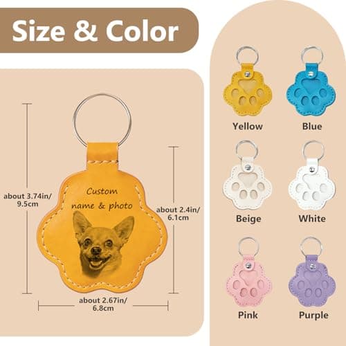 Personalised Pet Memorial Keyring,Crafted in USA Custom Photo Keychain with Pet’s Name & Date, Keepsake Gift to Hold Fur & Memories, Dog Cat Loss Sympathy Gift for Pet Owners - Thumbnail 2