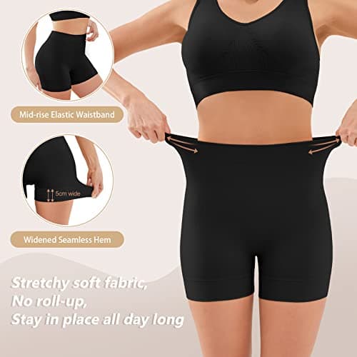 YADIFEN 3 Pack Slip Shorts for Women Under Dress, Anti Chafing Underwear Seamless Shaping Boyshort Panties Comfy Shorts - Thumbnail 3