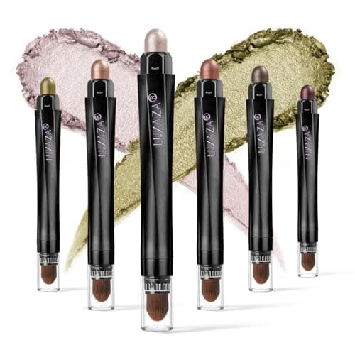 LUXAZA 6PCS Champagne Pink Eyeshadow Stick Makeup Sets, Long Lasting Cream Shadow,Metallic And Matte Shimmer Eye Shadow Eye Brightener Stick Pencil Crayon, B04-Champagne Pink - Image 1