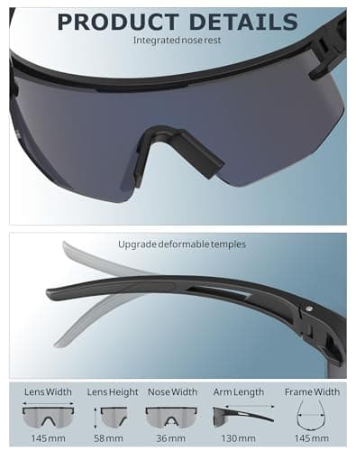 KALIYADI Polarized Sport Sunglasses-Men-Women Running-Sunglasses: Cycling Sun Glasses UV400 Driving Fishing 3packs - Thumbnail 5