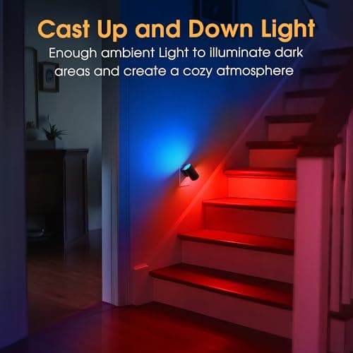 Briignite Night Lights Plug into Wall, 10-Color Changing RGB Night Light for Kids,180° Rotatable Plug in Nightlight with Dusk to Dawn Sensor for Bathroom Decor, Children Room, Gift-2 Pack - Thumbnail 5