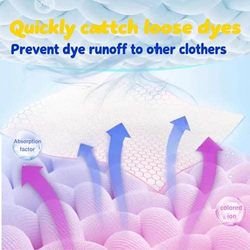 OWNFUN Color Catchers Sheet for Laundry Color Absorber Sheets Allow Mixed Washes Color Catcher Sheets for Clothes Quilts Washing Fragrance Free Color Grabbers Laundry Sheet - Thumbnail 2