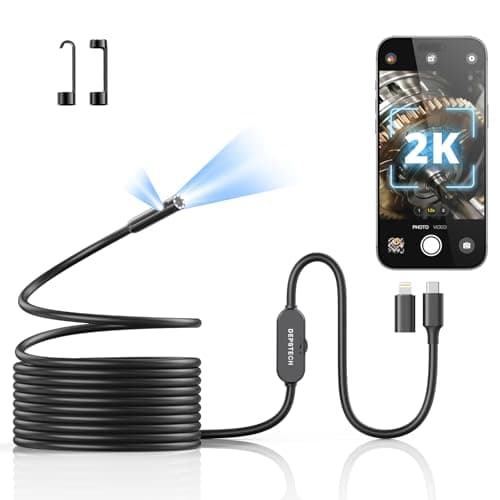 DEPSTECH 2K Endoscope Camera with Light: 2560P QHD Dual Lens Inspection Borescope with 16.5FT Snake Cable for iPhone & Android, Industrial Scope Automotive Tools for Sewer, HVAC, Plumbing, Mechanic - Image 1