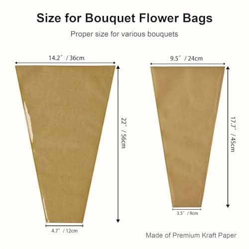 Bouquet Bags 200PCS flower bags for bouquets,Flower Bags for Bouquets - Thumbnail 2