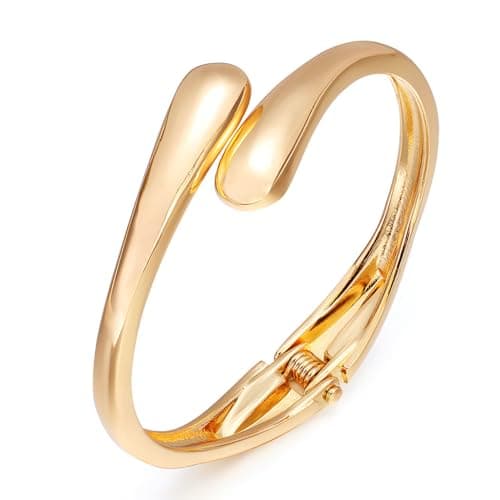 GREICHFAN Gold Chunky Teardrop Bangle Bracelets for Women Minimalist Bracelets Bangle - Image 1