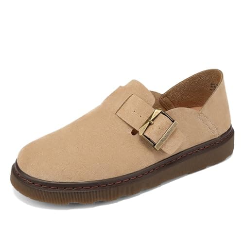 KYIKHOR Women's Comfortable & Lightweight Suede Leather Penny Loafers Slip-Ons Cute Business Casual Dress Shoes Work Office Flats Everyday Walking Shoes Driving Mocs for Women Khaki,8 M US - Thumbnail 4