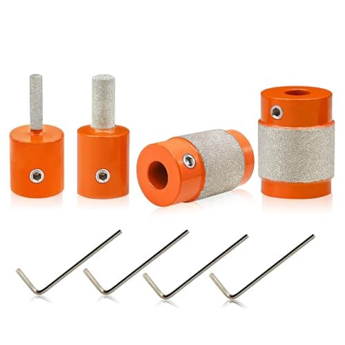 BGTEC Diamond Grinder Bit Head Tools - 1/8"+1/4"+3/4"+1" Brass Core Stained Glass Grinder Bits, Glass Grinder Tools and Supplies - Image 1