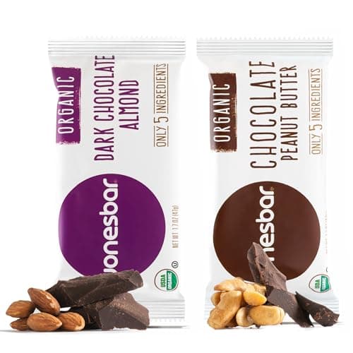 JONESBAR Organic Plant Based Protein Bars | Chocolate Lovers Pack | Fruit & Nut Bar, Kosher, Gluten Free, Breakfast Bars, School Snacks, Vegan Snack & Healthy Snacks for Adults and Kids (12 Bars)