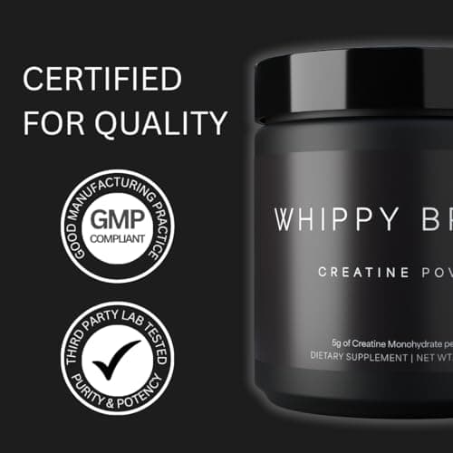Whippy Brands Creatine Powder | 5g Creatine Monohydrate per Serving | Muscle Strength & Recovery | 30 Servings (Unflavored) - Thumbnail 6
