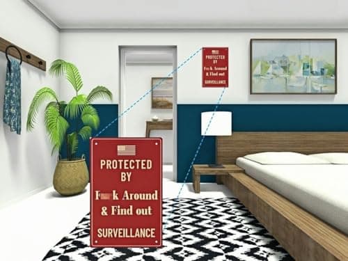 Carastora Funny Warning Metal Tin Sign - Weatherproof Outdoor Safety Sign - for Home, Garage and Office - 8x12 Inch - Thumbnail 4