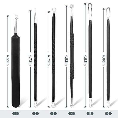 Blackhead Remover Pimple Popper Tool Kit - (6 Piece Kit) - Professional Stainless Pimples Comedone Extractor Removal Tool - Thumbnail 3