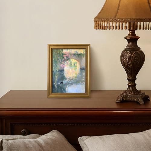 HISPACE Vintage Gold Framed Wall Art for Living Room,8x10 Inch Monet Wall Art Canvas Print for Living Room Bedroom Decor,Unique Gift for Friends and Family - Thumbnail 2
