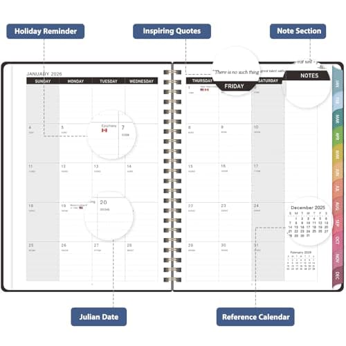 2026 Planner, 8.5" x 11" Weekly and Monthly Large Calendar Planner, Letter Size, Jan - Dec 2026, Hardcover Daily Agenda and Organizers for School Essentials & Office Supplies - Thumbnail 2