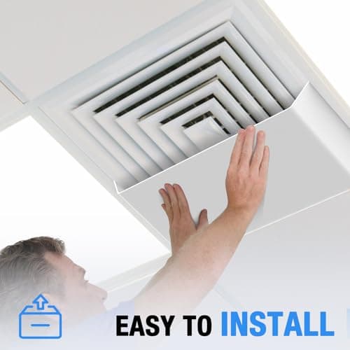 4 Pack Ceiling Air Diverter (Rectangle) for 2'x2' Ceiling Air Diffuser, Redirect Airflow from Vents, White - Thumbnail 3
