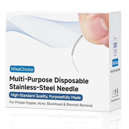 200PCS Versatile & 𝐒teril𝐞 Disposable Stainless-Steel Needle for Pimple Popper, Acne, Blackhead or Anything Requiring Small Hole - Easy to Use Multi-Purpose Home Essential Tool