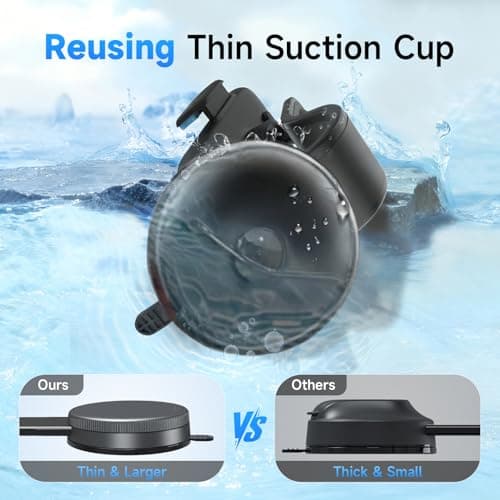 COOEXES Car Phone Holder, 360°Rotation Vacuum Suction Cup Phone Mount - 108LBS Nano Gel for Car, Bendable Arm & One-Hand Release, Truck Phone Holder for iPhone 17 Pro Max Samsung Android - Thumbnail 6