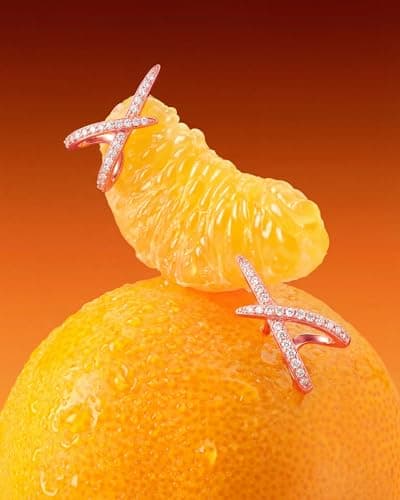 MUMREUES Rose Gold Earrings for Women Trendy 14k Rose Gold Plated X Stud Earrings Hypoallergenic Dainty Simple Minimalist Cubic Zirconia Earrings Jewelry Gifts for Her - Thumbnail 5