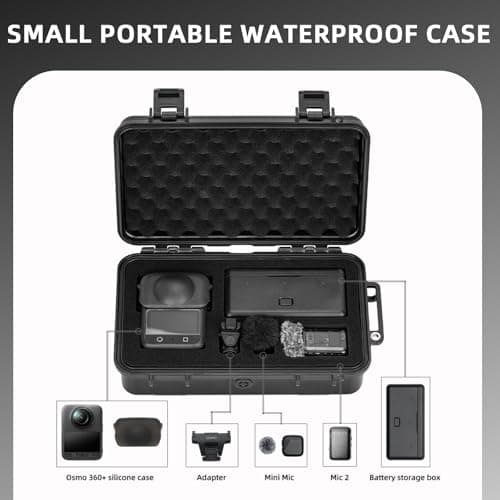 Flymile Osmo 360 Carrying Case, Portable Waterproof Hard Travel Storage Bag 4 x battery/Charging Hub for DJI Osmo 360 Camera Accessories(Case Only) - Thumbnail 2